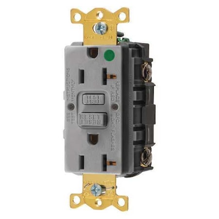 GFCI Receptacle, 20A, 125VAC, 5-20R, Gray MPN:GFR83GRY