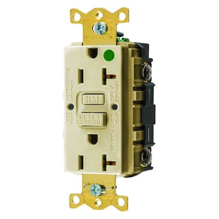 GFCI Receptacle, 20A, 125VAC, 5-20R, Ivory MPN:GFR83I