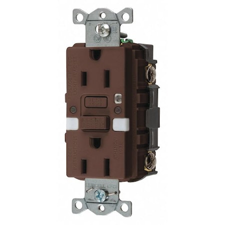 GFCI Rceptcle, Commer., Brwn, 15A, 0.5 HP MPN:GFRST15NL