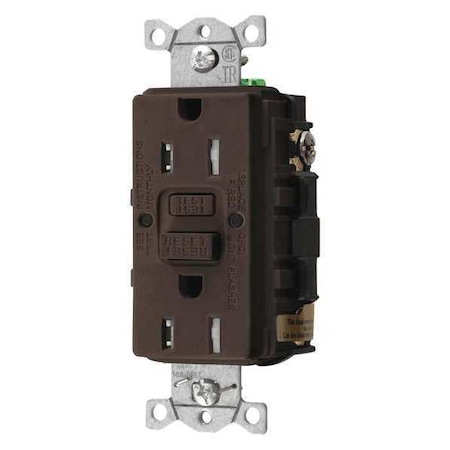 GFCI Rceptcle, Commer., Brwn, 15A, 0.5 HP MPN:GFRTR15