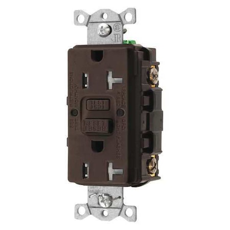 GFCIReceptacle, 20A, 125VAC, Brown, Nylon MPN:GFRTR20