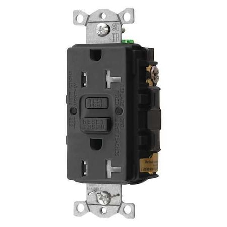 GFCIReceptacle, 20A, 125VAC, Black, Nylon MPN:GFRTR20BLK