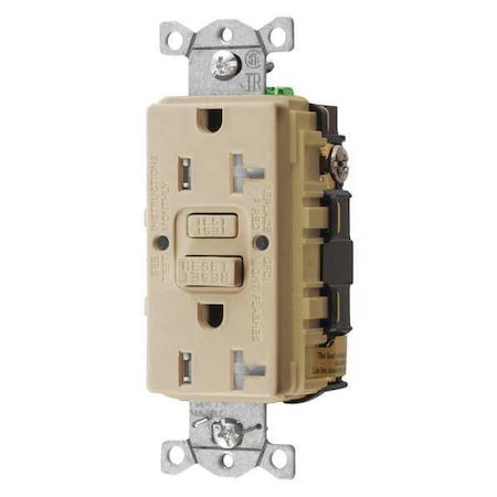 GFCIReceptacle, 20A, 125VAC, Ivory, Nylon MPN:GFRTR20I