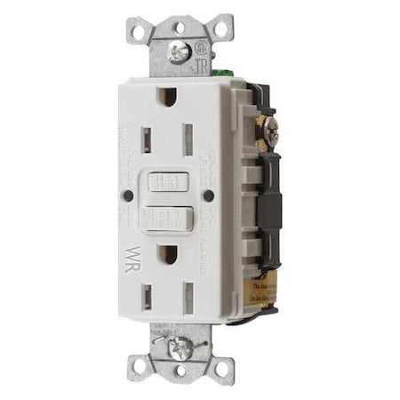 GFCI Receptacle, 15A, 125VAC, 5-15R, White MPN:GFRTW15W