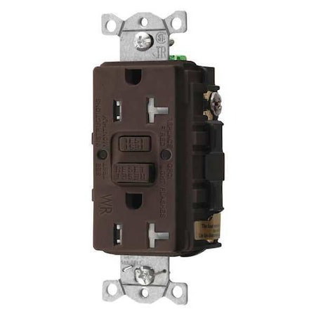 GFCI Receptacle, 20A, 125VAC, 5-20R, Brown MPN:GFRTW20