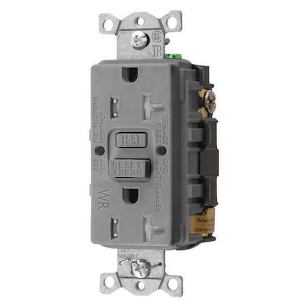 GFCI Receptacle, 20A, 125VAC, 5-20R, Gray MPN:GFRTW20GRY