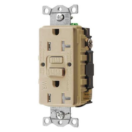 GFCI Receptacle, 20A, 125VAC, 5-20R, Ivory MPN:GFRTW20I
