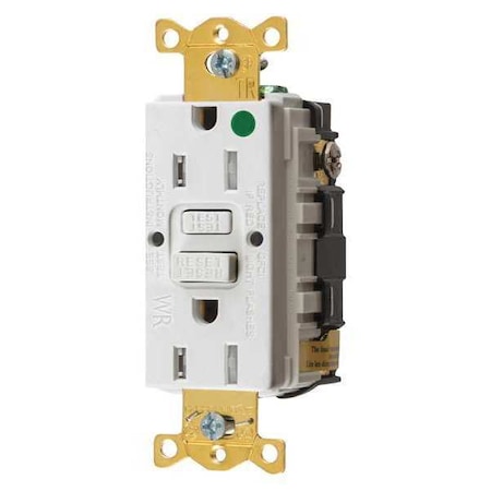 GFCI Receptacle, 15A, 125VAC, 5-15R, White MPN:GFRTW82W