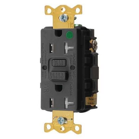 GFCI Receptacle, 20A, 125VAC, 5-20R, Black MPN:GFRTW83BLK
