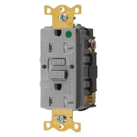 GFCI Receptacle, 20A, 125VAC, 5-20R, Gray MPN:GFRTW83GRY