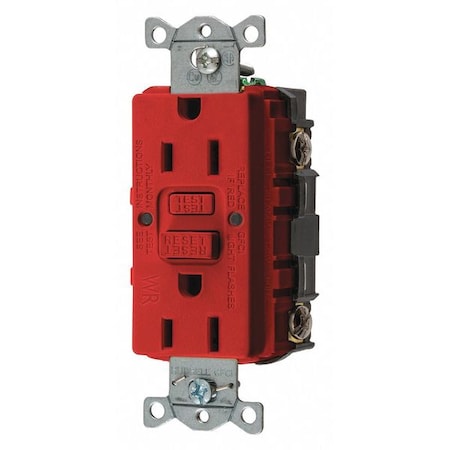 GFCI Rceptcle, Commer., Red, 15A, 0.5 HP MPN:GFRWR15R