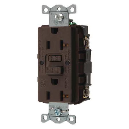 GFCIReceptacle, 20A, 125VAC, Brown, Nylon MPN:GFRWR20