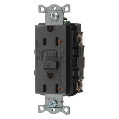 GFCIReceptacle, 20A, 125VAC, Black, Nylon MPN:GFRWR20BLK