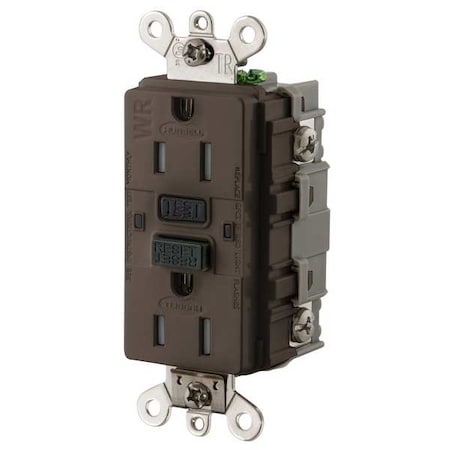 GFCI Receptacle, 15A, 125VAC, 5-15R, Brown MPN:GFSG5262