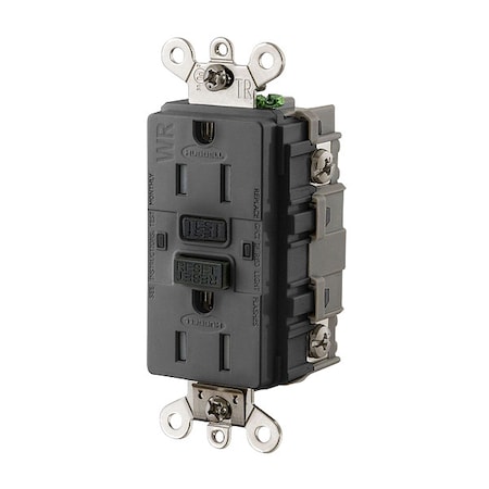GFCI Receptacle, 15A, 125VAC, 5-15R, Black MPN:GFSG5262BLK