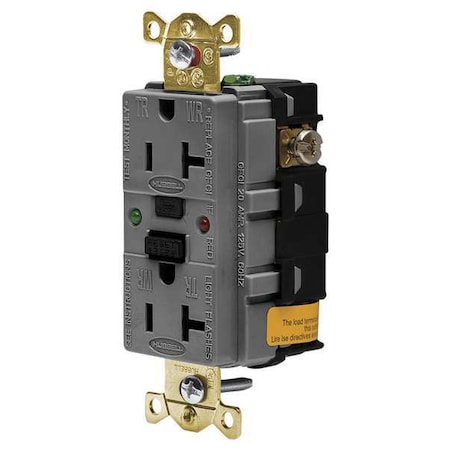 GFCI Receptacle, 20A, 125VAC, 5-20R, Gray MPN:GFSG5362GRY