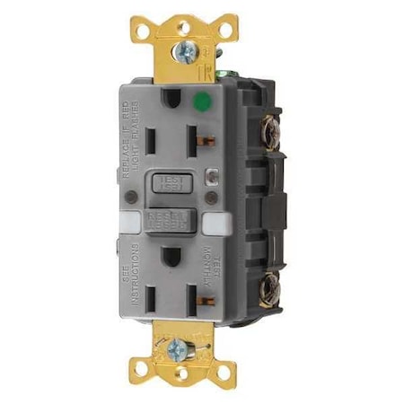 GFCIReceptacle, 20A, 125VAC, Gray, Nylon MPN:GFTRST83GYNL