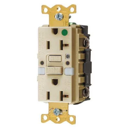 GFCIReceptacle, 20A, 125VAC, Ivory, Nylon MPN:GFTRST83INL