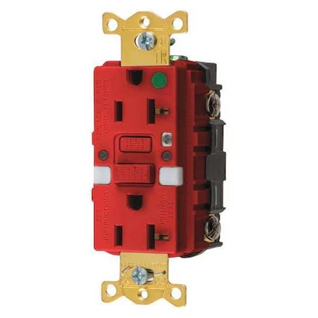 GFCIReceptacle, 20A, 125VAC, Red, Nylon MPN:GFTRST83RNL