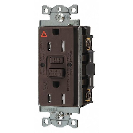 GFCI Rceptcle, Commer., Brwn, 15A, 0.5 HP MPN:GFTWRST15IG