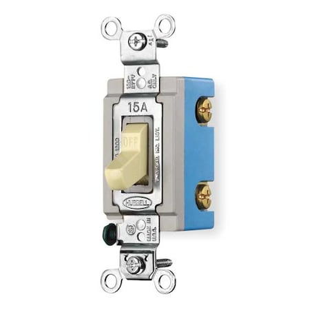 Wall Swtch, 1-Pol, 120/277V, 15A, Ivry, Toggl MPN:HBL1201I