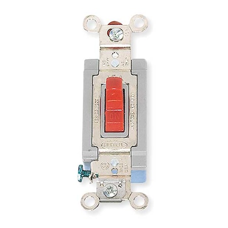 Wall Swtch, 1-Pole, 120/277V, 15A, Red, Toggl MPN:HBL1201R