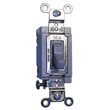 Wall Swtch, 3-Way, 120/277V, 15A, Gray, Toggl MPN:HBL1203GY