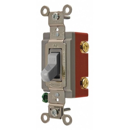 Wall Swtch, 1-Pole, 120/277V, 20A, Gry, Toggl MPN:HBL1221GY