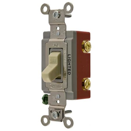 Wall Swtch, 1-Pol, 120/277V, 20A, Ivry, Toggl MPN:HBL1221IL