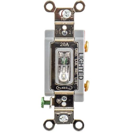 Illuminated Wall Switch, 1-Pole, 20A, Clear MPN:HBL1221ILC