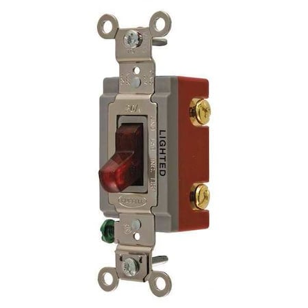 Wall Switch, Toggle, 20 A, Red MPN:HBL1221ILR