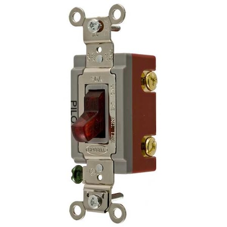 Pilot Lit Wall Swtch, 1-Pole, 120/277V, 20A MPN:HBL1221PL