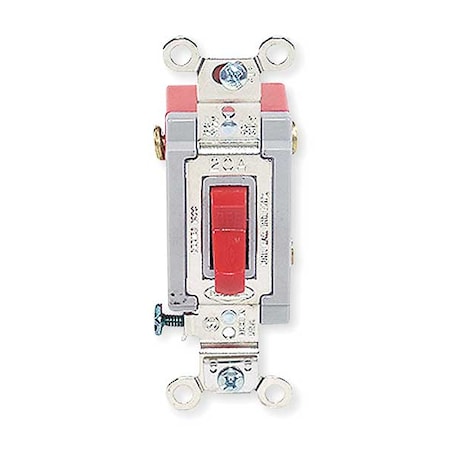 Wall Swtch, 2-Pole, 120/277V, 20A, Red, Toggl MPN:HBL1222R