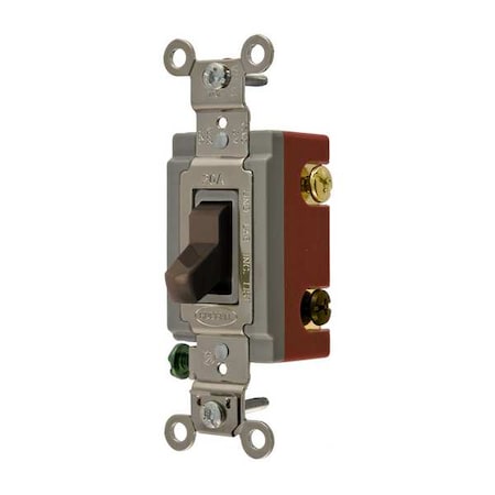 Wall Switch, 3-Way, 120/277V, 20A, Brn, Toggl MPN:HBL1223