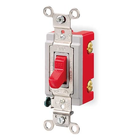 Wall Switch, 3-Way, 120/277V, 20A, Red, Toggl MPN:HBL1223R
