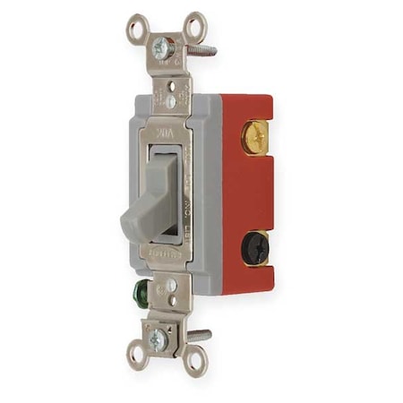 Wall Switch, 4-Way, 120/277V, 20A, Gry, Toggl MPN:HBL1224GY