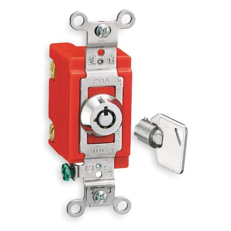 Wall Swtch, 4-Way, 20A, SS, Barrl Key Lockng MPN:HBL1224RKL