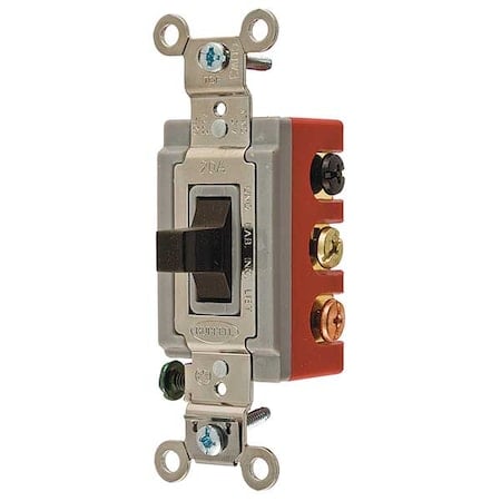 Wall Swtch, 2-Pole, 120/277V, 20A, Brn, Toggl MPN:HBL1386