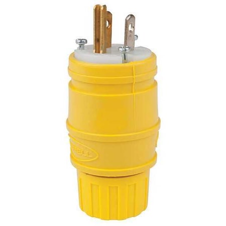 Watertight Straight Blade Plug, 5-15P, 15 A, 125V AC, 2 Pole, Screw Terminals, Grounded MPN:HBL14W47