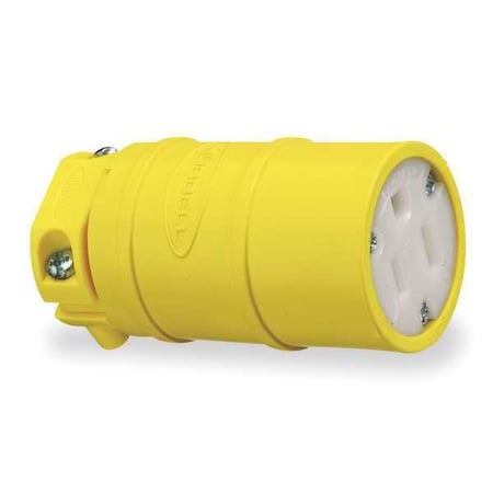 Straight Blade Connector, 5-15R, 15 A, 125V AC, 2 Pole, 3 Wire, Screw Terminals, Yellow MPN:HBL1547
