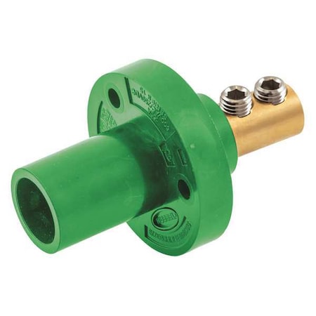Recpt, Green, Male, Double Set Screw, 150 A MPN:HBL15MRGN