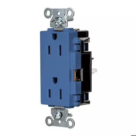 Straight Blade Receptacle, 5-15R, 15 A, 125V AC, 2 Pole, 3 Wire, Surface Mount, Grounded MPN:HBL2152STBL