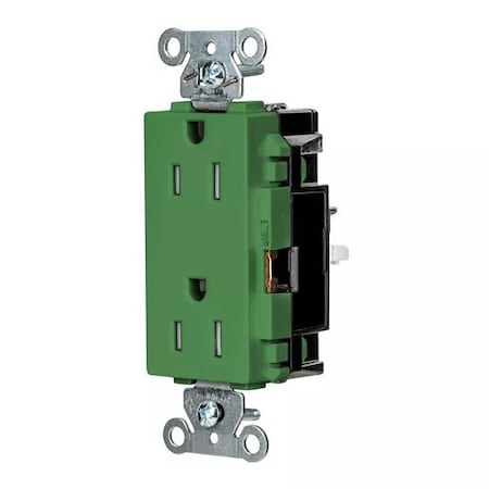 Straight Blade Receptacle, 5-15R, 15 A, 125V AC, 2 Pole, 3 Wire, Surface Mount, Grounded MPN:HBL2152STGNTR