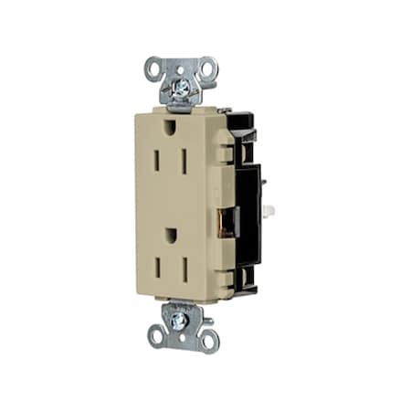 Straight Blade Receptacle, 5-15R, 15 A, 125V AC, 2 Pole, 3 Wire, Surface Mount, Grounded MPN:HBL2152STI