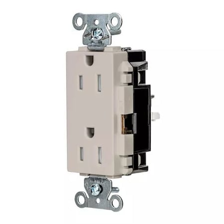 Straight Blade Receptacle, 5-15R, 15 A, 125V AC, 2 Pole, 3 Wire, Surface Mount, Grounded MPN:HBL2152STLATR