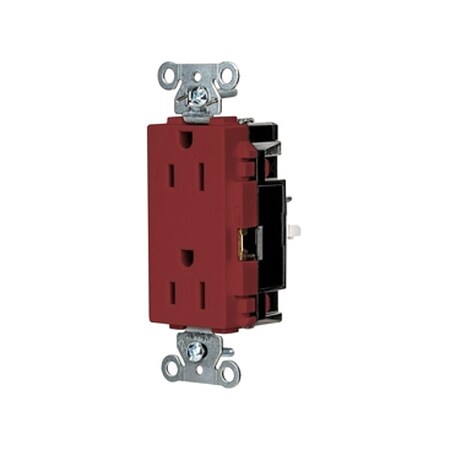 Straight Blade Receptacle, 5-15R, 15 A, 125V AC, 2 Pole, 3 Wire, Surface Mount, Grounded MPN:HBL2152STR