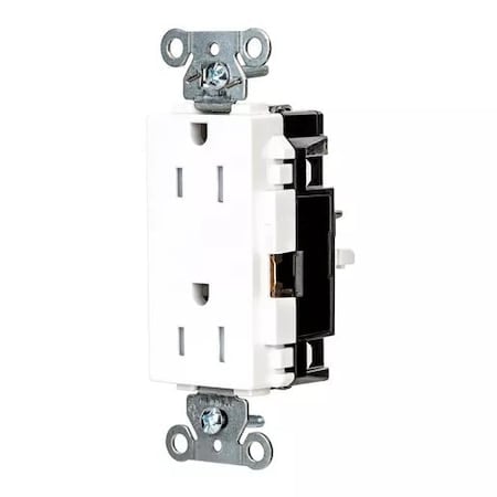 Straight Blade Receptacle, 5-15R, 15 A, 125V AC, 2 Pole, 3 Wire, Surface Mount, Grounded MPN:HBL2152STWTR