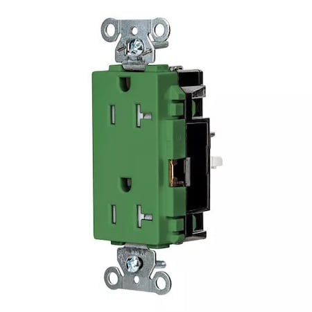 Straight Blade Receptacle, 5-20R, 20 A, 125V AC, 2 Pole, 3 Wire, Surface Mount, Grounded MPN:HBL2162STGNTR