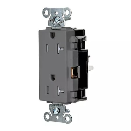 Straight Blade Receptacle, 5-20R, 20 A, 125V AC, 2 Pole, 3 Wire, Surface Mount, Grounded MPN:HBL2162STGYTR