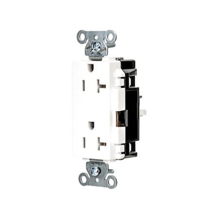 Straight Blade Receptacle, 5-20R, 20 A, 125V AC, 2 Pole, 3 Wire, Surface Mount, Grounded MPN:HBL2162STW